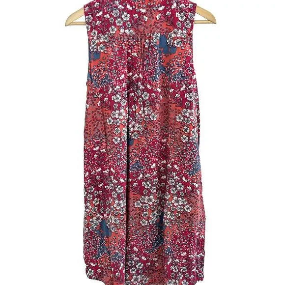 J.Jill Dress Size Medium Floral Button Front V-Neck Sleeveless Cottagecore - Picture 9 of 11
